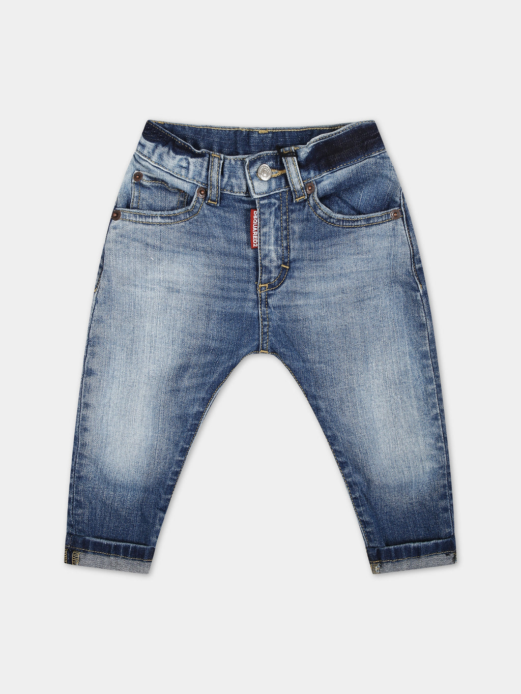 Jeans in denim per neonato con logo